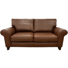 The Lounge Co Penelope 3 Seater Sofa in Milan Chestnut Leather