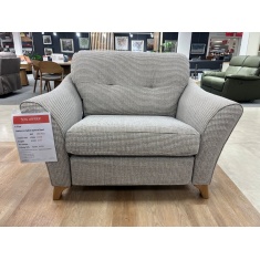 G Plan Hatton Snuggler Chair in Sahara Sand Fabric With Walnut Wood