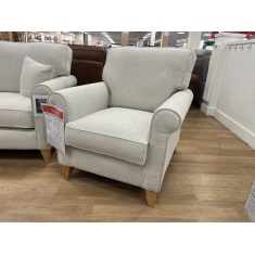 Alstons Paulina Chair in Linen Herringbone Fabric With Light Feet