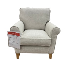 Alstons Paulina Chair in Linen Herringbone Fabric With Light Feet