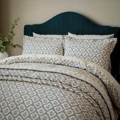 V&A Ribbon Lattice Duvet Set - Teal