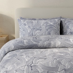 Vantona Abstract Mark Duvet Set - Blue