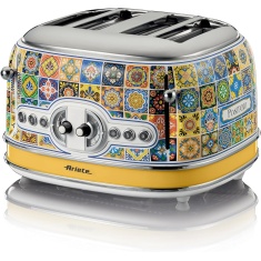 Ariete AR1561 4 Slice Positano Design Toaster - Yellow & Blue