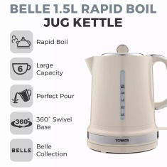 Tower T10049CHA Belle 3KW 1.5L Kettle - Chantilly