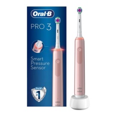 Oral B Pro 3000 Toothbrush Flora Design With Travel Case - Pink