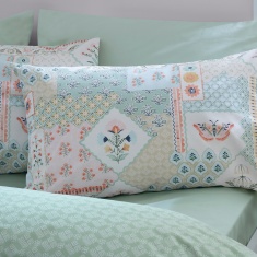 Catherine Lansfield Folk Patchwork Duvet Set - Green