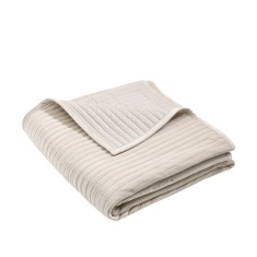 Catherine Lansfield Velvet Pinsonic Bedspread 220x220cm - Natural