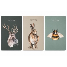 Meg Hawkins 3 Pack of A6 Note Books Assorted Stag Hare & Bee