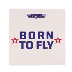 Top Gun White Coaster Born To Fly