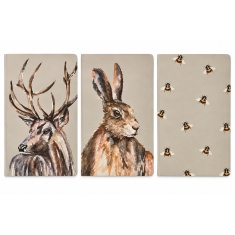 Meg Hawkins 3 Pack of A5 Note Books Assorted Stag Hare & Bee Meg Hawkins 3 Pack of A5 Note Books Assorted Stag Hare & Bee