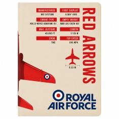 RAF A5 Lined Hardback Notebook Red Arrows