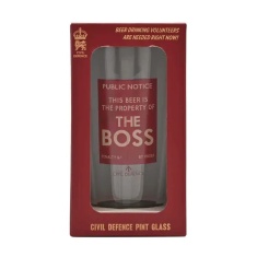 Civil Defence The Boss Pint Glass