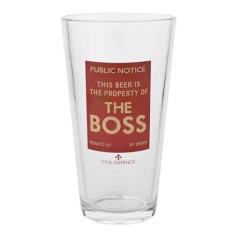 Civil Defence The Boss Pint Glass