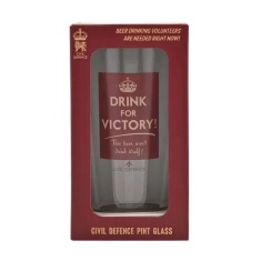 Civil Defence Drink For Victory Pint Glass