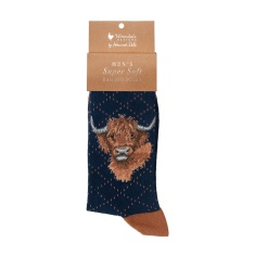 Wrendale Highland Cow Mens Socks Highland Heathers
