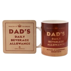 Civil Defence Dad's Daily Beverage Mug & Coaster Set