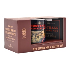 Civil Defence Football Watching Mug & Coaster Set
