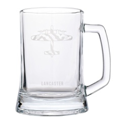 RAF Etched Glass Tankard Lancaster Bomber