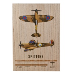 RAF Wood Effect A3 Wall Plaque Spitfire