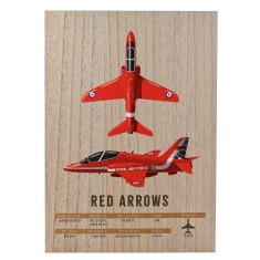 RAF Wood Effect A3 Wall Plaque Red Arrows