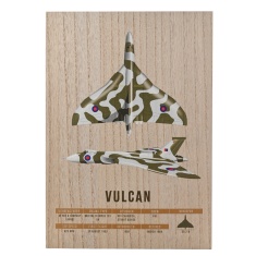RAF Wood Effect A3 Wall Plaque Vulcan