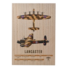 RAF Wood Effect A3 Wall Plaque Lancaster Bomber