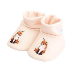 Wrendale 'Little Forest' Fox Embroidered Baby Booties