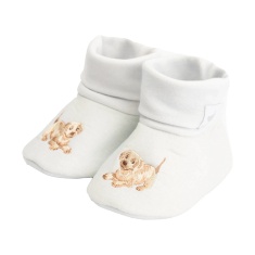Wrendale 'Little Paws' Dog Embroidered Baby Booties