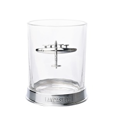 RAF Glass & Metal Whiskey Tumbler Lancaster