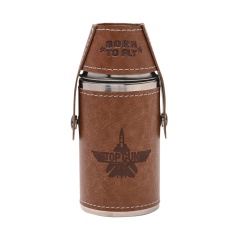 Top Gun Metal Travel Flask 6oz Brown