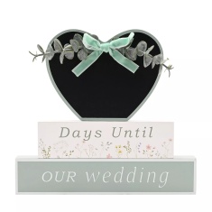 Love Story Wildflower Countdown Heart Plaque