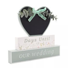 Love Story Wildflower Countdown Heart Plaque
