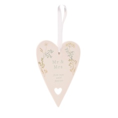 Love Story Mrs & Mrs Ceramic Heart 13cm