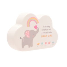 Hello Baby Ceramic Mantel Cloud- Baby Girl