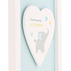 Hello Baby Framed Heart Plaque - Thank Heaven Little Boys