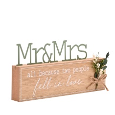 Love Story Mr & Mrs Mantel Plaque Fell In Love