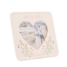 Love Story Ceramic Photo Frame 4 X 4 - Mr & Mrs