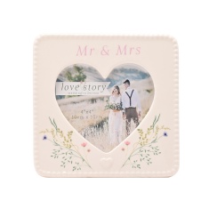Love Story Ceramic Photo Frame 4 X 4 - Mr & Mrs