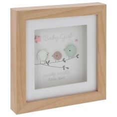 Shudehill Pebble Glass Square Plaque Baby Girl