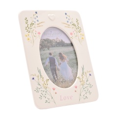Love Story Ceramic Photo Frame 4 X 6 Floral