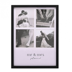 Amore Black Multi Aperture Photo Frame - Mr & Mrs