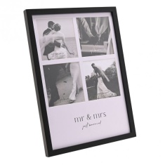Amore Black Multi Aperture Photo Frame - Mr & Mrs