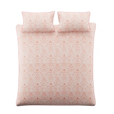Laura Ashley Ashstead Damask Duvet Set - Natural & Coral