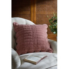 Laura Ashley Brady Scalloped Cushion - Old Rose