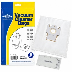 Electrue F/J/M Filter-Flo Synthetic Dust Bags (Pack of 5 with 2 Cut to size Filters)