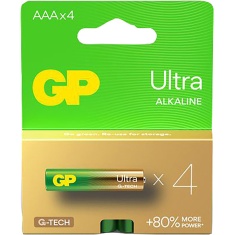 GP Ultra Alkaline AAA Batteries - Pack of 4