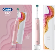 Oral B Pro Series 3 Electric Toothbrush with Travel Case - Pink