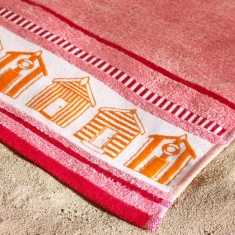 Catherine Lansfield Beach Huts XL Cotton Beach Towel