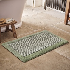 Christy Portobello Stripe Cotton Bath Mat - Sage