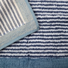 Christy Portobello Stripe Cotton Bath Mat - Chalk Blue